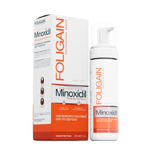 FOLIGAIN® Easy-To-Use Foam Minoxidil 5% Hair Regrowth Treatment For Men 3 Month Supply