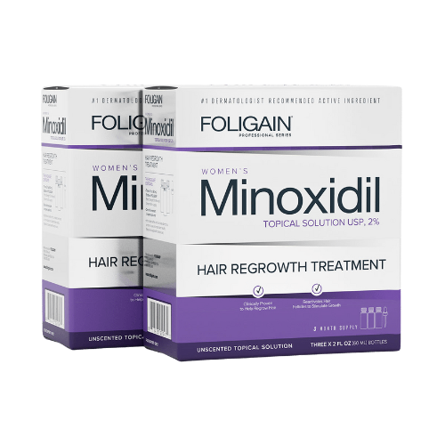 FOLIGAIN® Topical Minoxidil 2% Hair Regrowth Treatment For Women 6 Month Supply