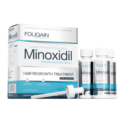 FOLIGAIN® Topical Minoxidil 5% Hair Regrowth Treatment For Men (Low Alcohol) 3 Month Supply